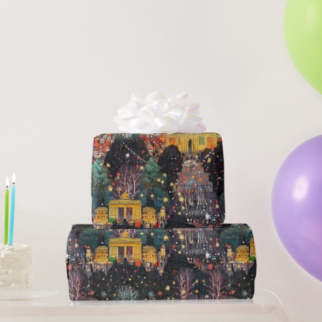 Berlin at Christmas & New Year's in Watercolors Wrapping Paper (Party Gifts)