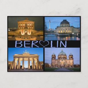 Berlin at night postcard