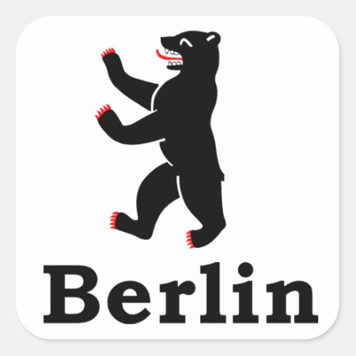 Berlin Bear Square Sticker