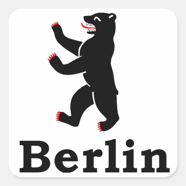 Berlin Bear Square Sticker (Front)