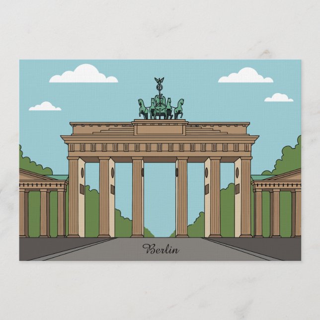 Berlin Brandenburg Gate – Classic City Landmark Invitation (Front)