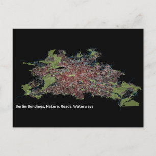 Berlin Buildings, Nature, Roads, Waterways - Print Postcard