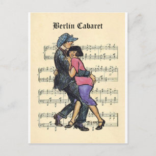 Berlin Cabaret 1920s w/Sheet Music Background Postcard