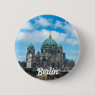 Berlin Cathedral and TV tower in Berlin, Germany Button