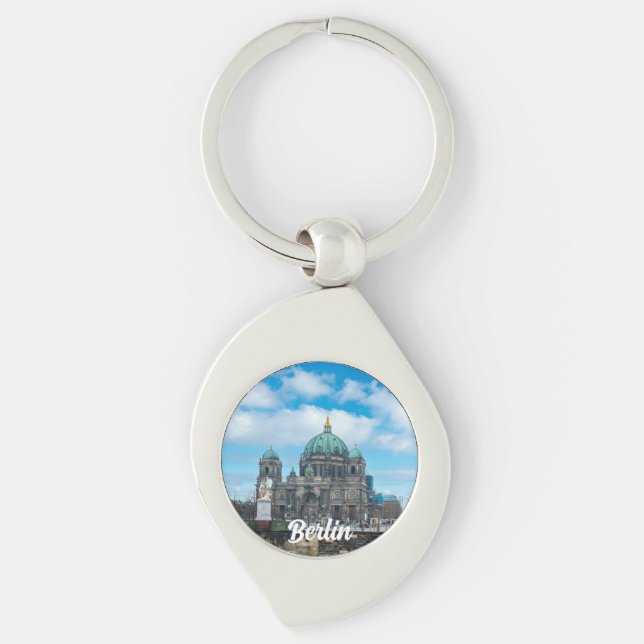 Berlin Cathedral and TV tower in Berlin, Germany Keychain (Front)