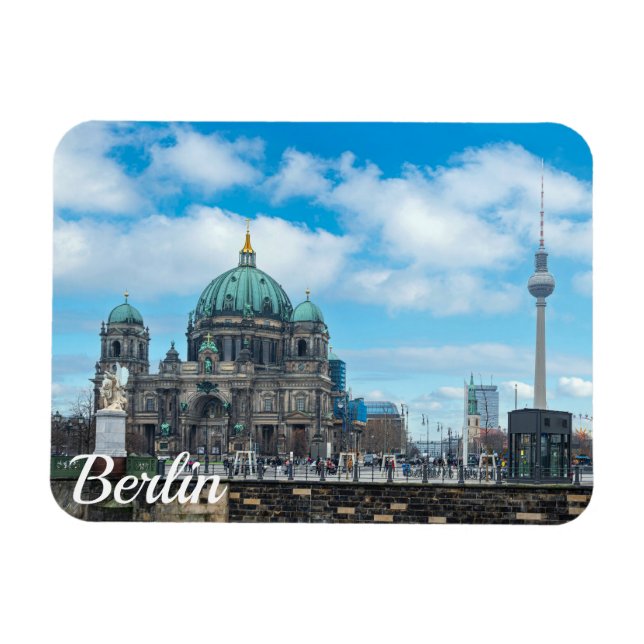 Berlin Cathedral and TV tower in Berlin, Germany Magnet (Horizontal)