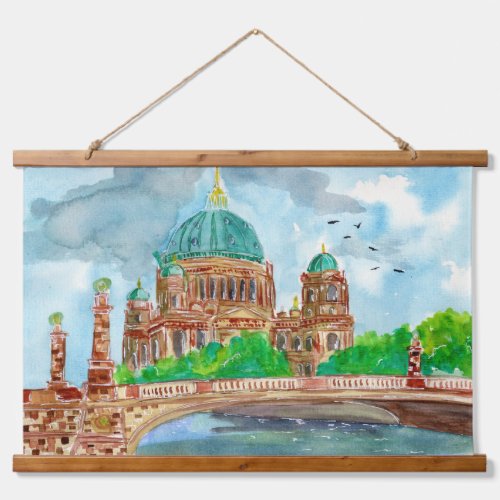 Berlin Cathedral Watercolor Hanging Tapestry