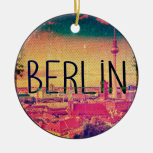 Berlin, circle ceramic ornament