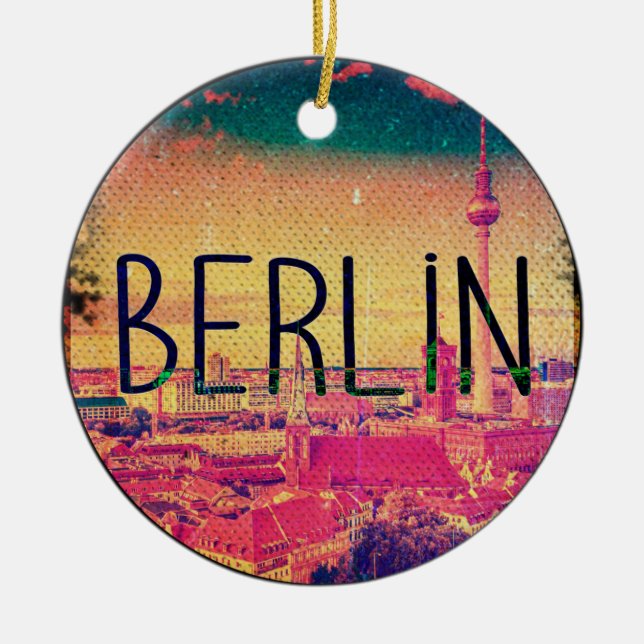 Berlin, circle ceramic ornament (Front)