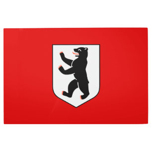 Berlin city symbol germany flag bear emblem metal print