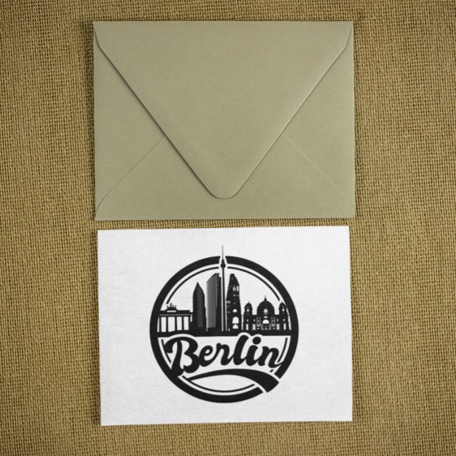 Berlin City Vintage Round Logo Travel Postcard (Berlin City Vintage Round Logo Travel Postcard)