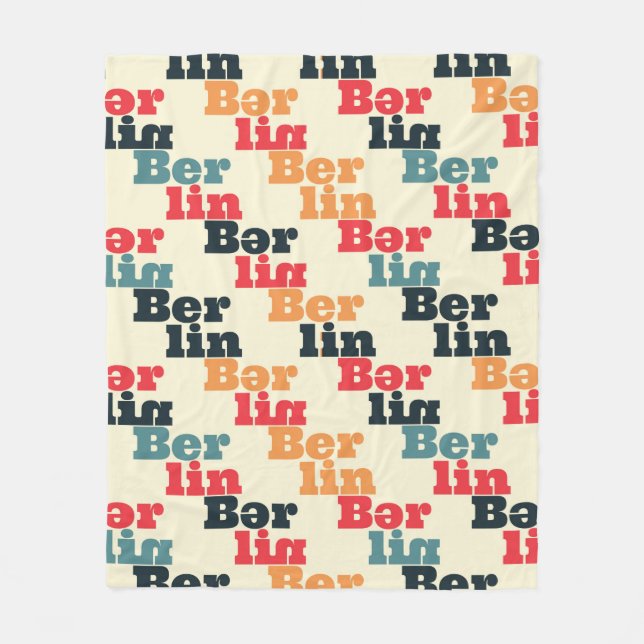 Berlin creative pattern. fleece blanket (Front)