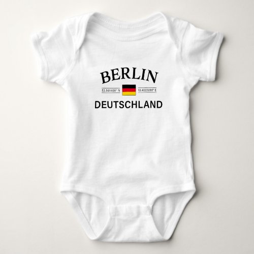 Berlin Deutschland Coordinates German Baby Bodysuit