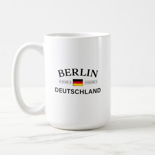 Berlin Deutschland Coordinates German Coffee Mug