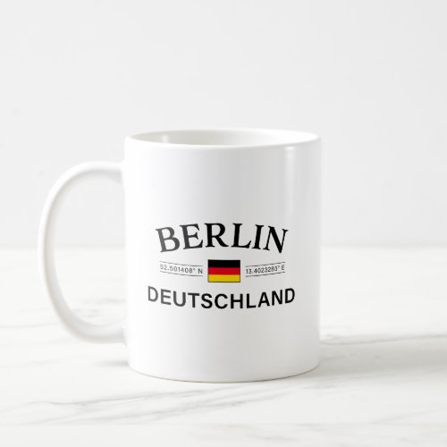 Berlin Deutschland Coordinates German Coffee Mug