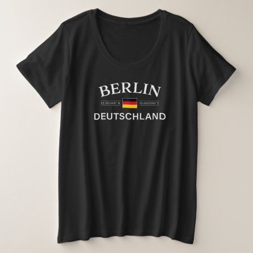 Berlin Deutschland Coordinates German Plus Size T_Shirt