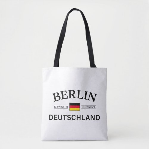 Berlin Deutschland Coordinates German Tote Bag