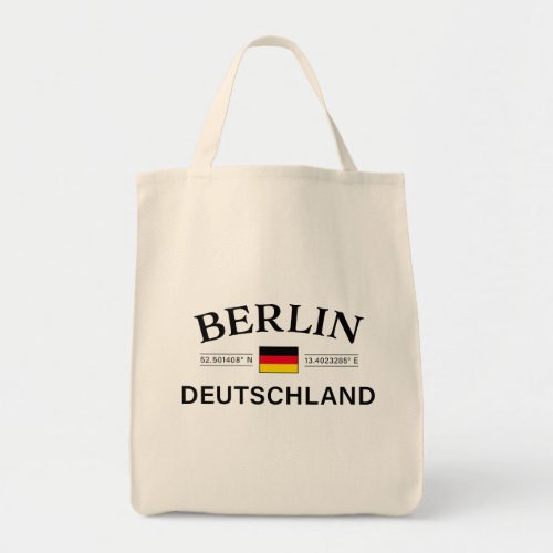 Berlin Deutschland Coordinates German Tote Bag