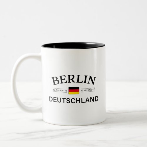 Berlin Deutschland Coordinates German Two_Tone Coffee Mug