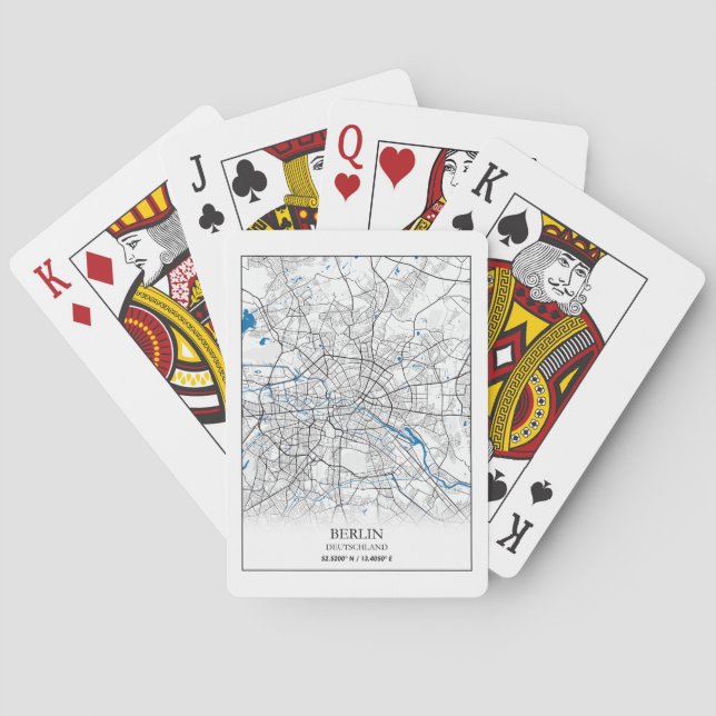 Berlin Deutschland Germany City Map Travel Lover Poker Cards (Back)