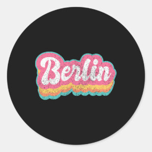 Berlin First Name Girl Vintage 70s 80s Personalize Classic Round Sticker