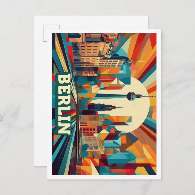 Berlin Germany artistic colorful Postcard (Front/Back)