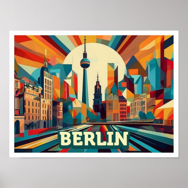 Berlin Germany artistic colorful Poster (Front)