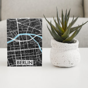 Berlin Germany Black City Map Postcard