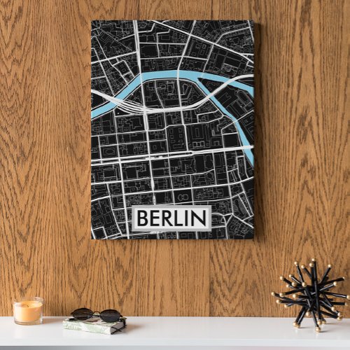 Berlin Germany Black City Map Poster