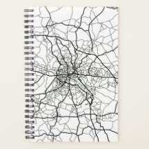 Berlin, Germany Black Line Map