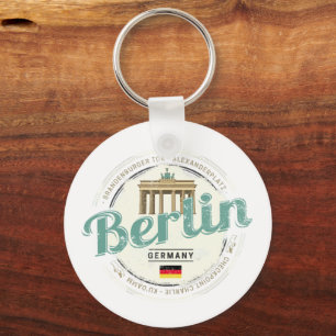 Berlin Germany Brandenburg Gate Vintage Souvenir Keychain
