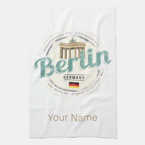 Berlin Germany Brandenburg Gate Vintage Souvenir Kitchen Towel