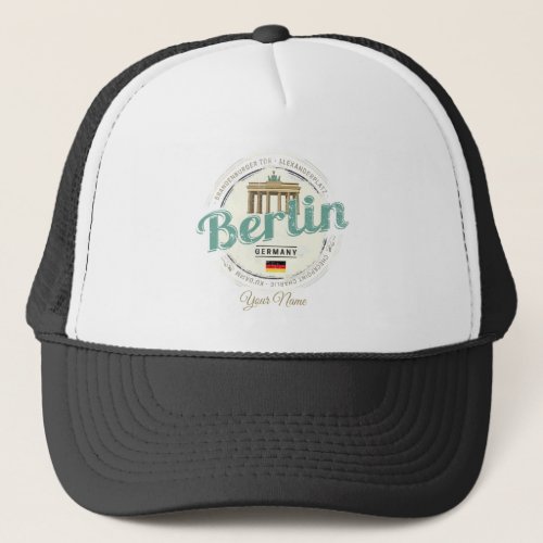 Berlin Germany Brandenburg Gate Vintage Souvenir Trucker Hat