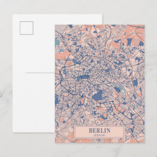 Berlin Germany Breezy City Map Travel Postcard