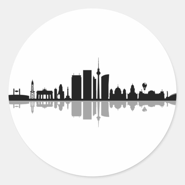 BERLIN Germany Capital City Skyline Silhouette Classic Round Sticker (Front)