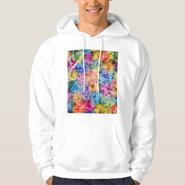 Berlin Germany City Map Hoodie (Front)