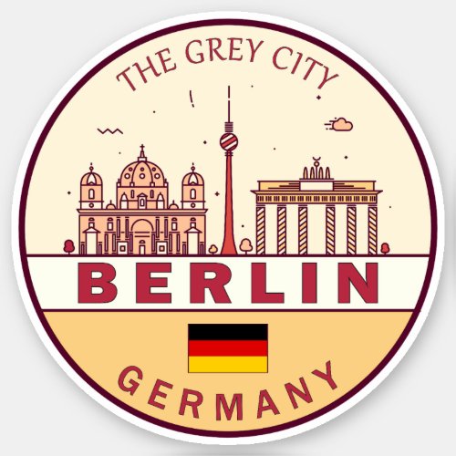 Berlin Germany City Skyline Emblem Sticker