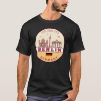 Berlin Germany City Skyline Emblem T-Shirt