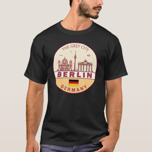 Berlin Germany City Skyline Emblem T_Shirt