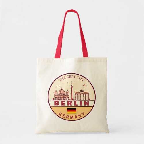 Berlin Germany City Skyline Emblem Tote Bag
