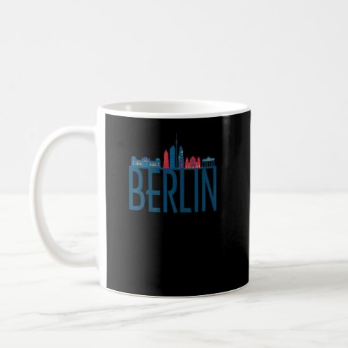 Berlin Germany City Skyline Silhouette Outline Ske Coffee Mug