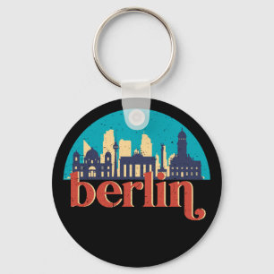 Berlin Germany City Skyline Vintage Cityscape Keychain