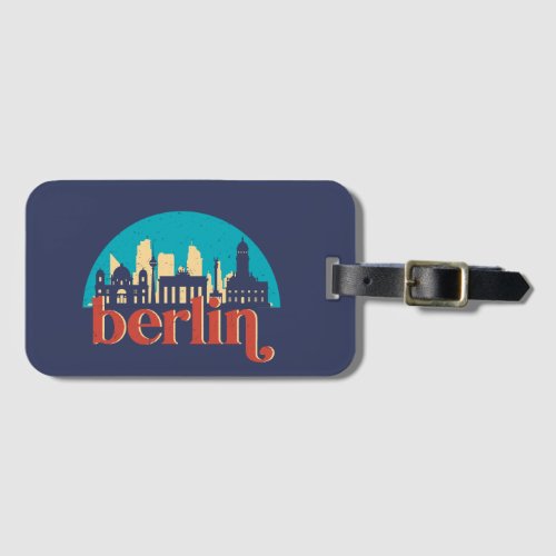 Berlin Germany City Skyline Vintage Cityscape Luggage Tag