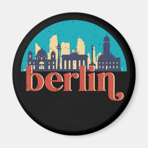 Berlin Germany City Skyline Vintage Cityscape Magnet