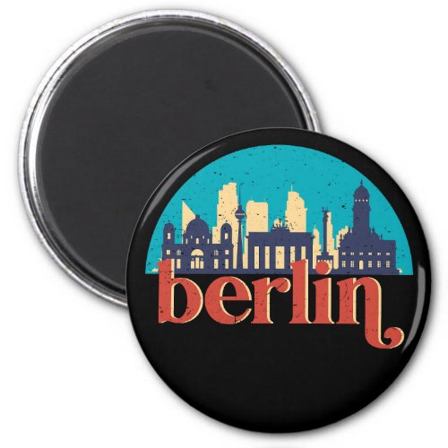Berlin Germany City Skyline Vintage Cityscape Magnet