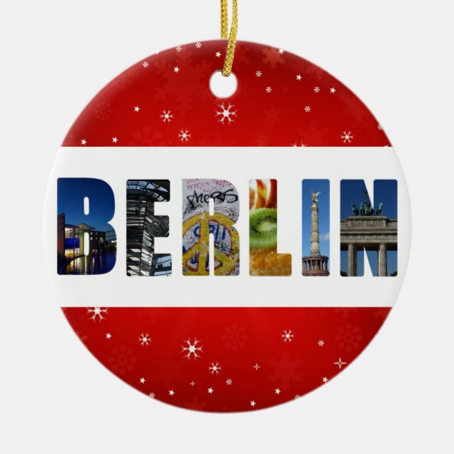 Berlin Germany City Travel Photos Christmas Ceramic Ornament (Front)