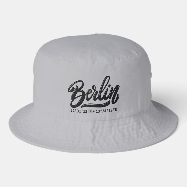 Berlin Germany Coordinates Bucket Hat (Front)