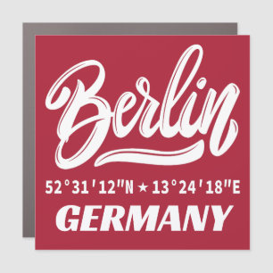 Berlin Germany Coordinates Car Magnet