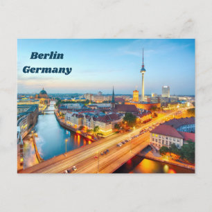 Berlin, Germany Downtown in the Evening Postcard