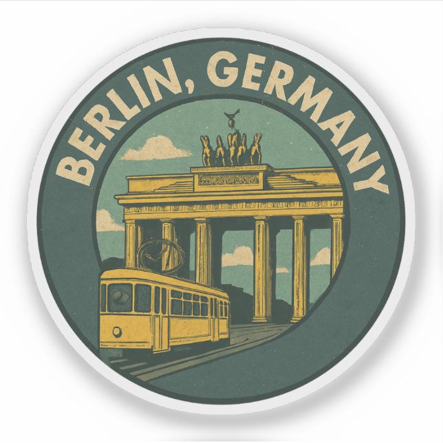 Berlin Germany Landmark Art Sticker (Front)
